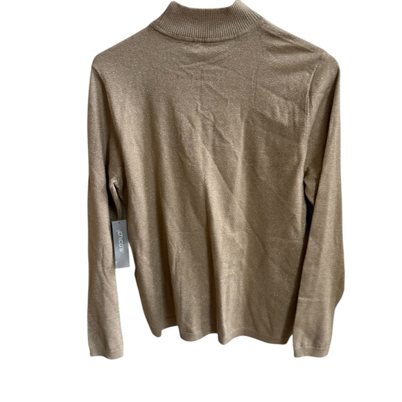 Chicos women's Gold Turtleneck Sweater size 1 - Picture 2 of 3